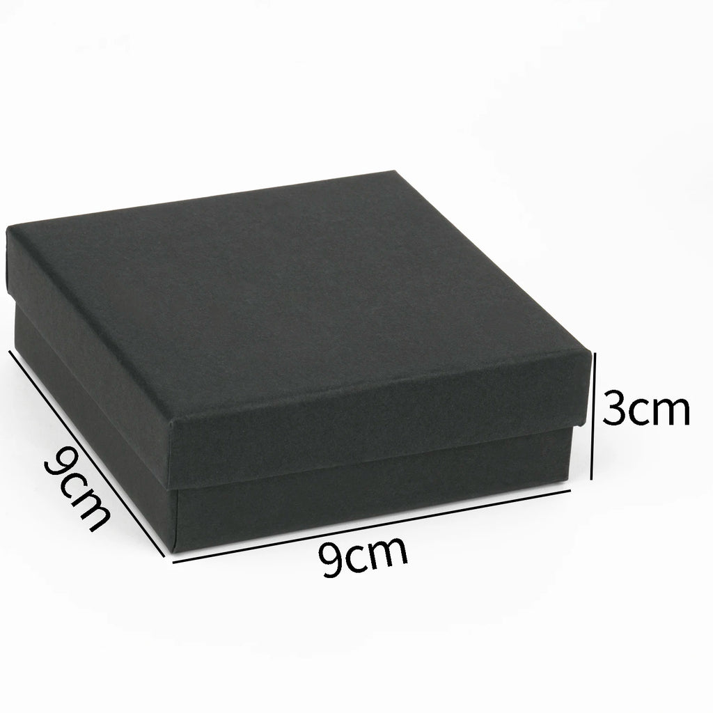 Black Square Jewelry Box – Velvet Display Organizer for Rings and Earrings