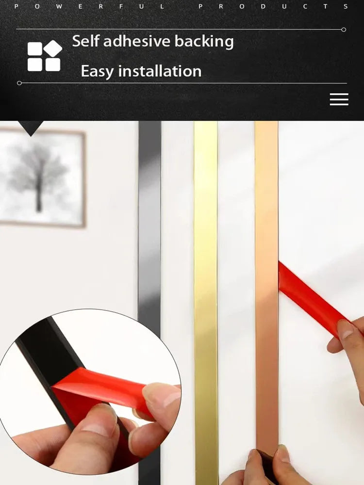 Stainless Steel Decorative Wall Strips – Titanium Mirror Finish for Home Decor