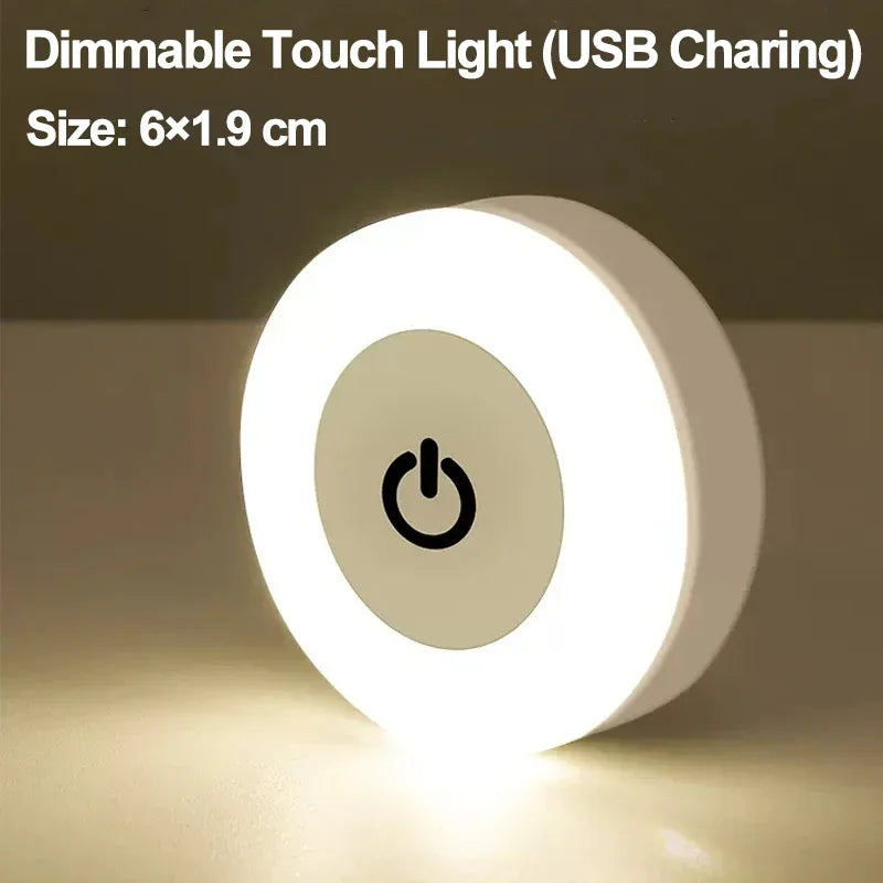 Magnetic USB LED Night Light – Portable Rechargeable Lamp for Bedroom and Kitchen