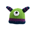 Knitted Monster Balaclava – Green Devil Hat for Halloween Cosplay Costume