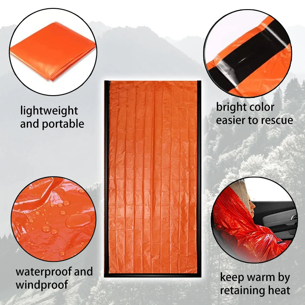 Emergency Survival Sleeping Bag – Thermal Waterproof PE for Outdoor Hiking