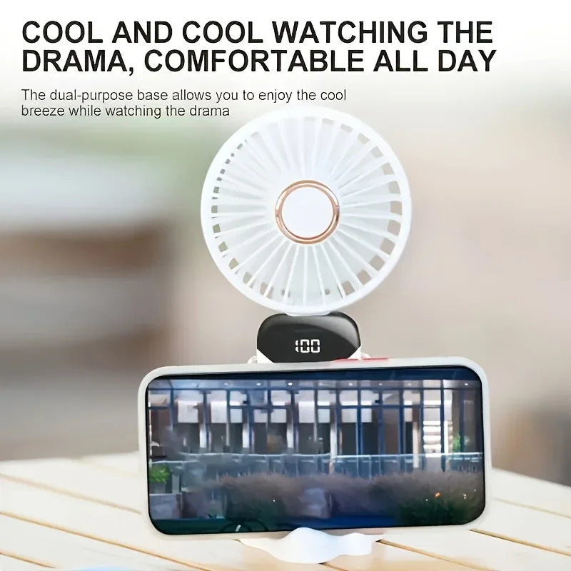 Portable Mini Handheld Fan – Rechargeable LED USB Cooler for Desk and Travel