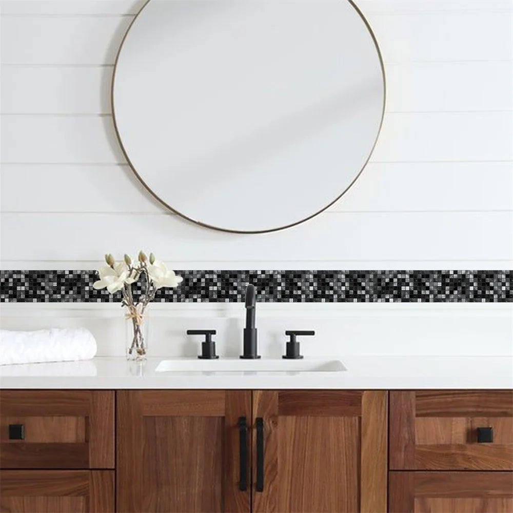 Self-Adhesive Waist Line Stickers – Waterproof Border Mural for Kitchen Decor