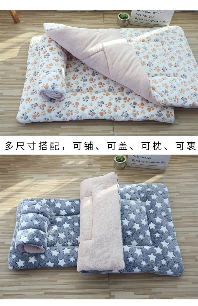 Double-Sided Plush Pet Mat – Warm Sleeping Bed for Cats and Small Dogs