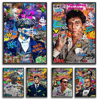 Gangster Graffiti Canvas Print – Urban Street Art for Home Decor