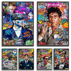 Gangster Graffiti Canvas Print – Urban Street Art for Home Decor
