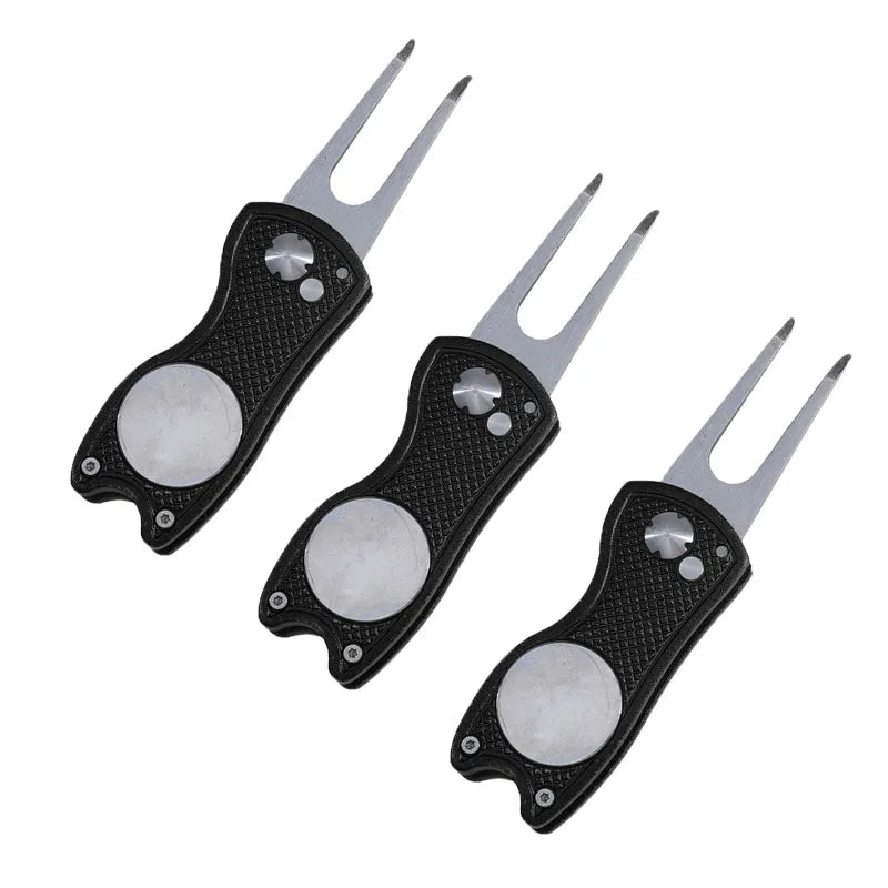 Foldable Golf Divot Tool – Groove Cleaner for Putting Green Training