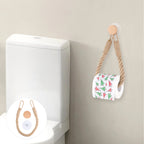 Adhesive Hemp Paper Towel Holder – Wall Mounted Rack for Bathroom Storage