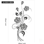 Black Flower Wall Decal – Waterproof Self-Adhesive Art for Home Decor