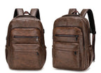 PU Leather USB Charging Laptop Backpack – Large Travel Bag for Men and Students