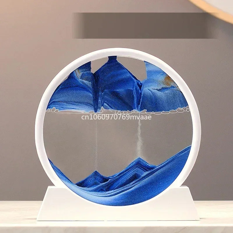 3D Moving Sand Art Frame – Dynamic Liquid Hourglass for Office Home Decor