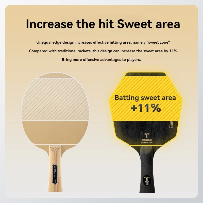 Hexagonal Table Tennis Blade – 5-Layer Professional Wood for Ping Pong