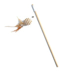 Colorful Feather Wand Toy – Interactive Wooden Rod for Cat Exercise