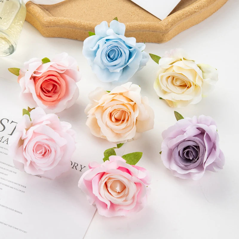 Artificial Silk Rose Heads – Decorative Flowers for Wedding Home Decor