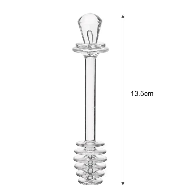 Glass Honey Dipper Stick – Drizzle Spoon for Kitchen Cooking and Tea Stirring