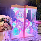 LED Teddy Bear Night Light – 30cm Colorful Plush Gift for Bedroom Decor