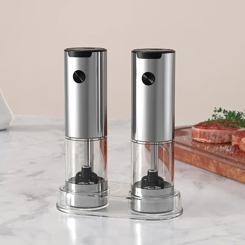 Electric Salt and Pepper Grinder – Adjustable LED Mill for Kitchen Cooking
