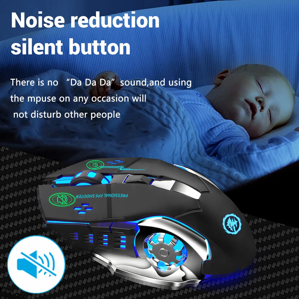 Wireless Gaming Mouse – Silent Bluetooth Mechanical PC Mouse for E-Sports