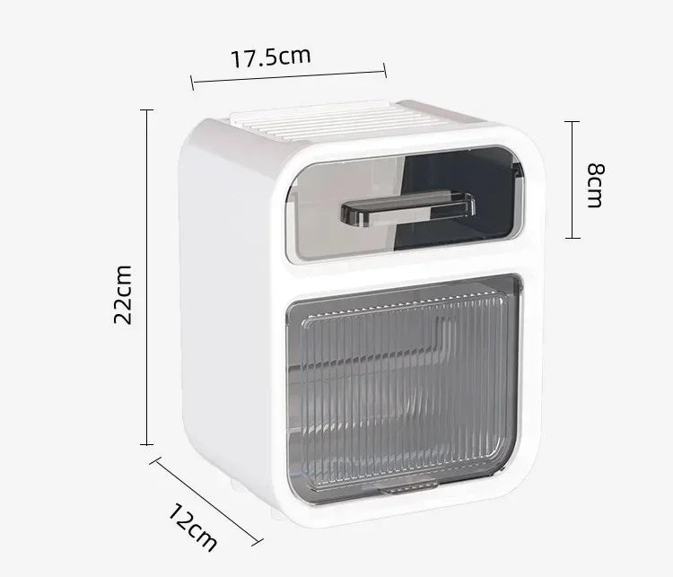 Wall Mounted Toilet Paper Holder – Double Layer Storage for Bathroom Organization