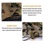 3D Camo Mesh Helmet Cover – Laser Cut Leaf Accessory for Airsoft and Hunting