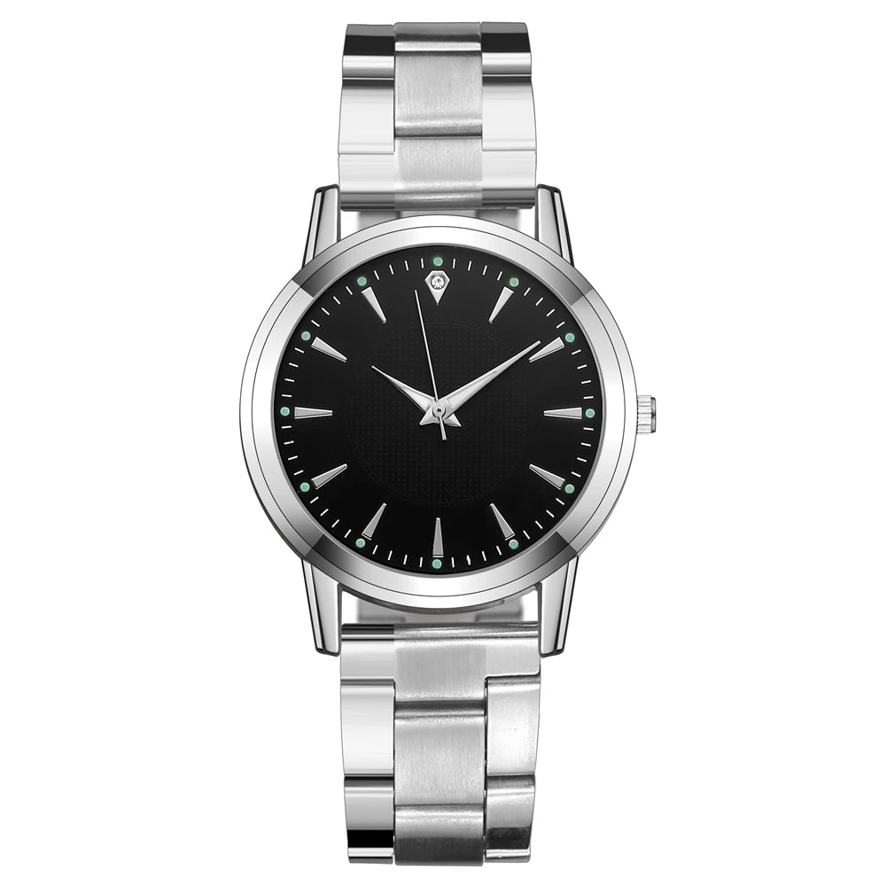 Stainless Steel Couple Watch – Silver Mesh Quartz for Fashion Accessories