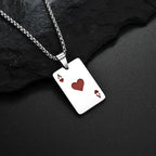 Ace of Spades Pendant Necklace – Stainless Steel Poker Jewelry for Men