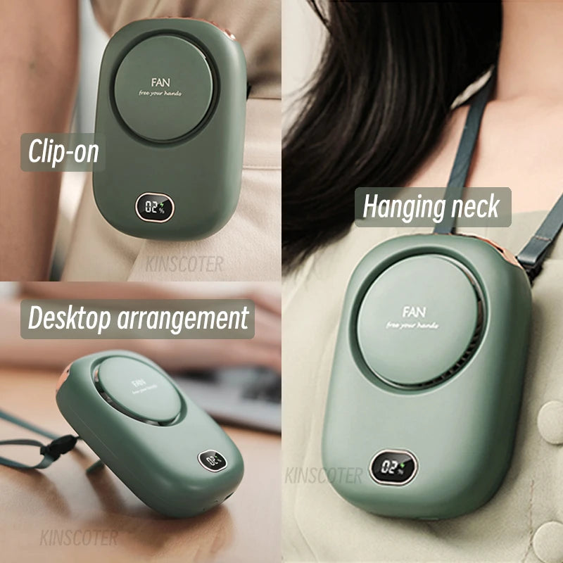 Portable Bladeless Neck Fan – Rechargeable Cooling for Outdoor Sports Travel