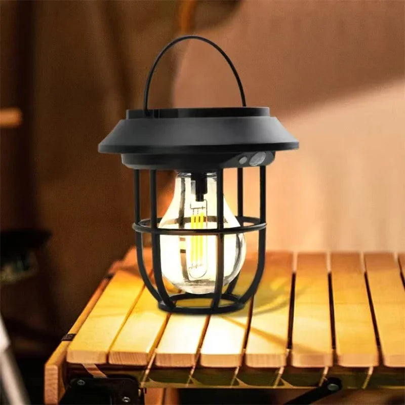 3-in-1 Solar LED Wall Lamp – Tungsten Decorative Lighting for Camping Garden