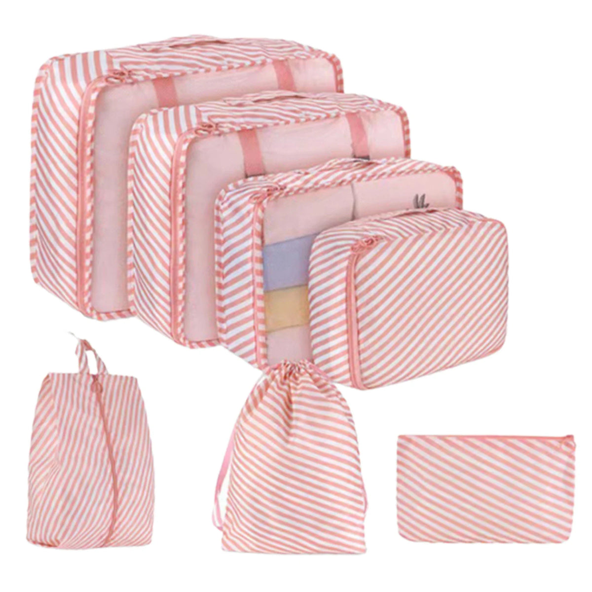 Mesh Travel Packing Cubes – Luggage Organizer Set for Suitcase Storage