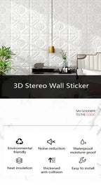 3D Foam Wall Stickers – Waterproof 70x70cm Peel and Stick for Home Decor