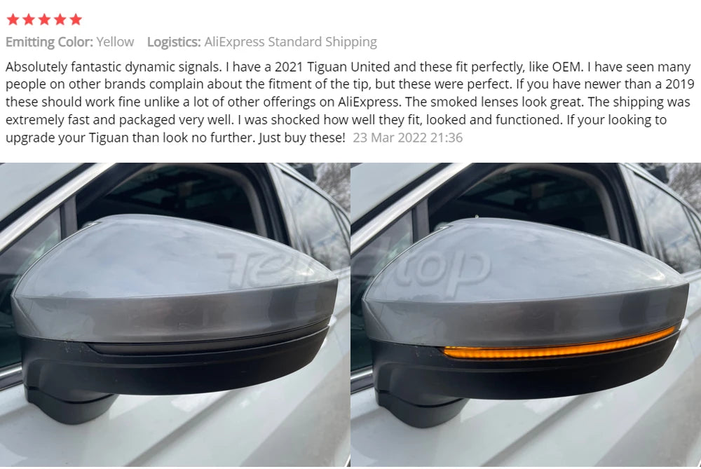 Dynamic LED Side Mirror Indicators – Sequential Blinker Lights for VW Tiguan