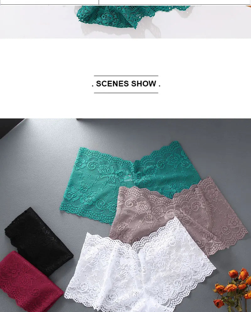 Floral Lace Panties – Sexy V-Waist Breathable Underwear for Women