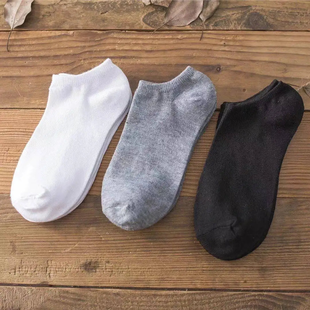 Cotton Ankle Socks – Breathable Solid Color Footwear for Sports and Gym