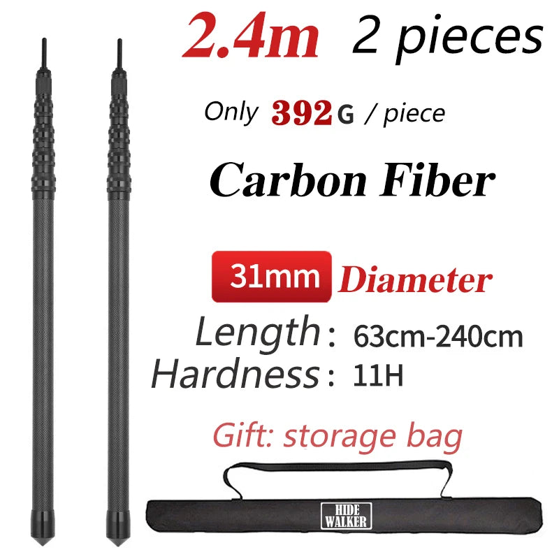 Carbon Fiber Telescopic Tarp Pole – Adjustable 3m Lightweight Camping Gear
