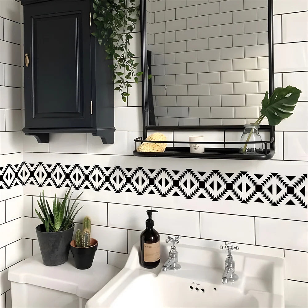 Self-Adhesive Waist Line Stickers – Waterproof Border Mural for Kitchen Decor