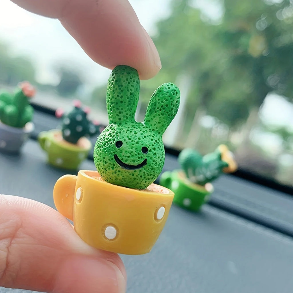 Mini Resin Succulent Cactus Plants – Decorative Ornaments for Home and Office