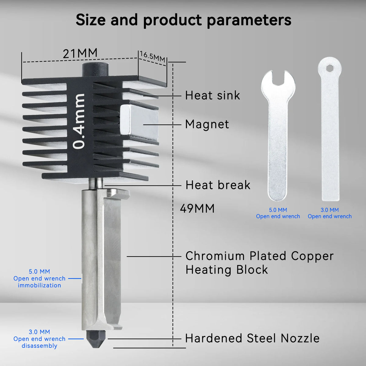 Hardened Steel Nozzle Hotend Kit – Precision Printing for A1 and A1 Mini