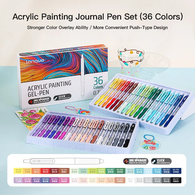 Acrylic Gel Pens – Retractable 0.7mm Tip for Student Painting and Writing