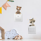 Cartoon Animal Switch Stickers – Cute Boho Wall Decals for Kids Nursery