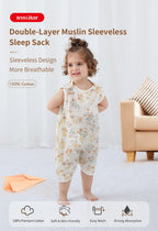 Cotton Newborn Bodysuit – Cartoon Anti-kicking Sleeping Bag for Infants