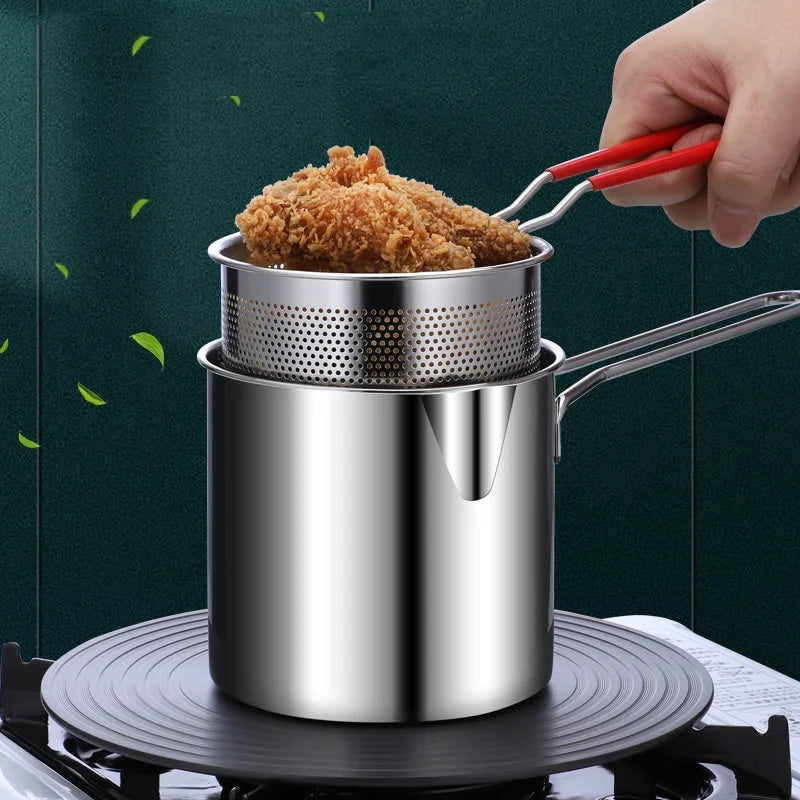 Stainless Steel Deep Fryer – Multifunctional Pot for French Fries and Chicken