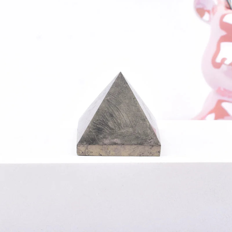 Natural Pyrite Crystal Pyramid – Polished Energy Tower for Home Decor Gifts