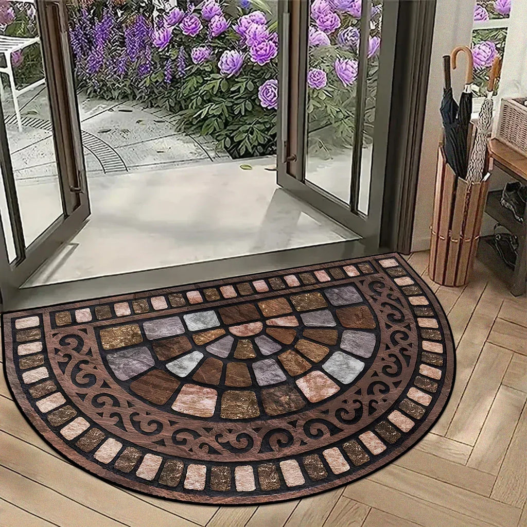 Retro Non-Slip Entrance Mat – Wear-Resistant Absorbent Rug for Home Decor