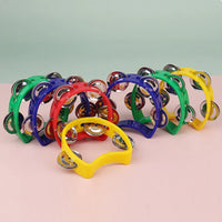 Handheld Plastic Tambourine – 4-Bell Musical Instrument for Rhythm Percussion