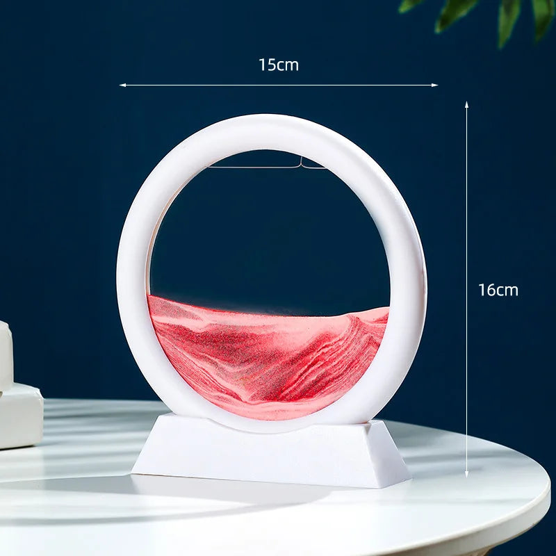3D Moving Sand Art Frame – Dynamic Liquid Hourglass for Office Home Decor