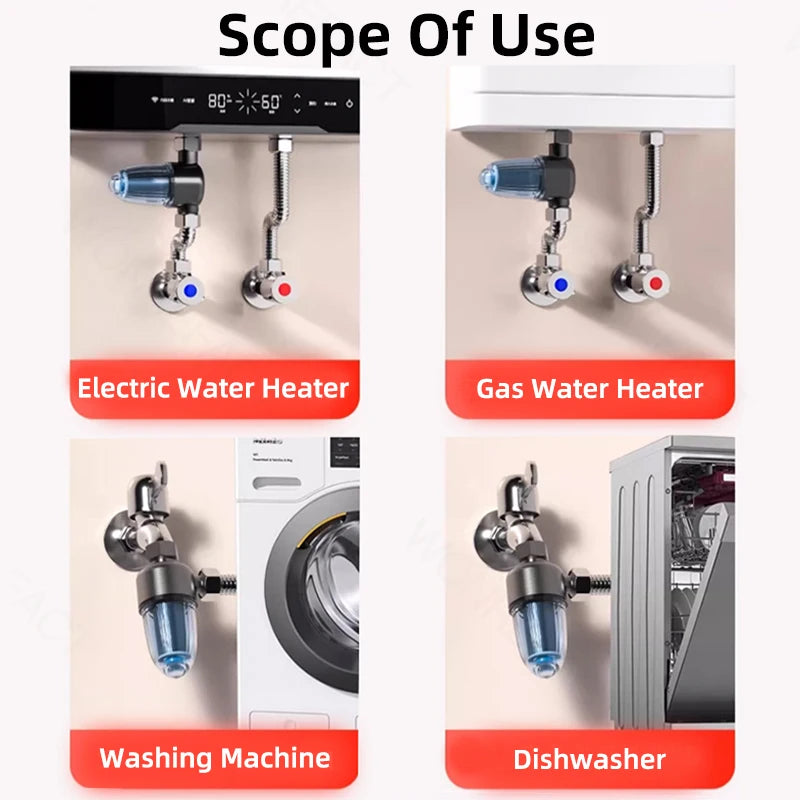 Stainless Steel Water Filter – Detachable Brass Prefilter for Bathroom Plumbing