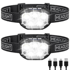 Rechargeable LED Headlamp – Motion Sensor Waterproof Light for Outdoor Camping