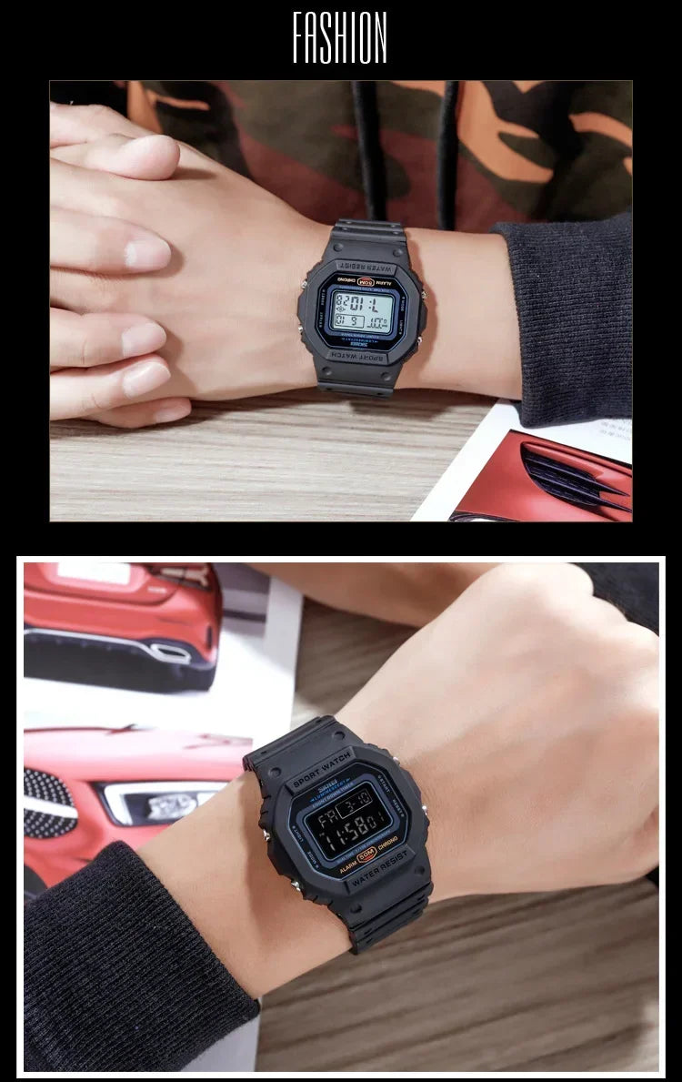 Digital Sport Watch – Multifunctional Retro Timepiece for Men