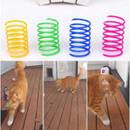 Colorful Plastic Cat Spring Toys – Interactive Coil for Kitten Exercise