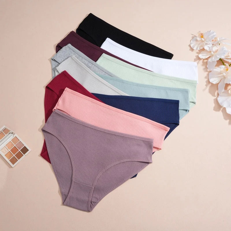 Cotton Briefs – Soft Striped Low Rise Underwear for Women